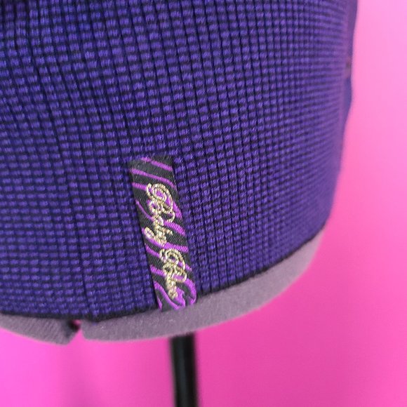 "Baby Blue" purple & black striped v-neck button-up cardigan - Picture 3 of 6